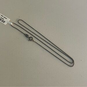 Sterling silver 925 beaded Black Chain Necklace 16”